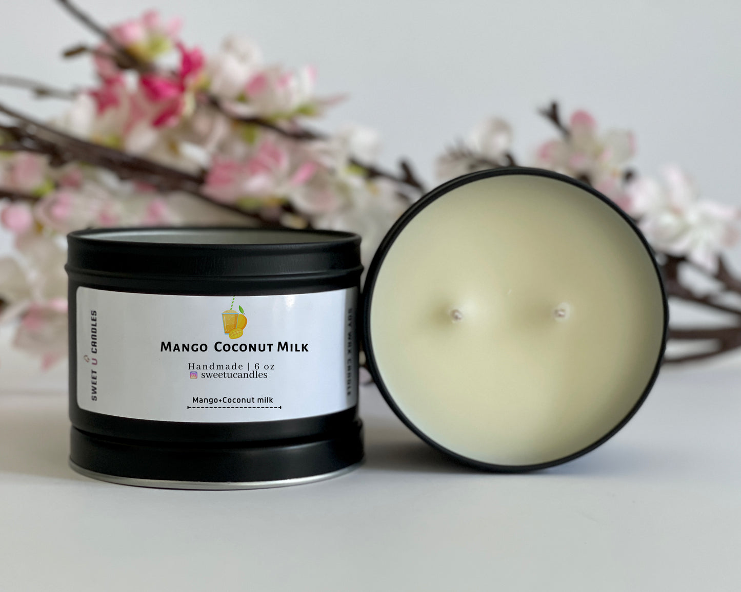Mango & Coconut Milk 6 oz Soy Candle - Sweet U Candles 