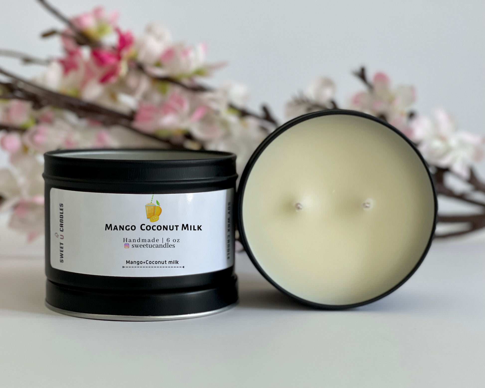 Mango & Coconut Milk 6 oz Soy Candle - Sweet U Candles 