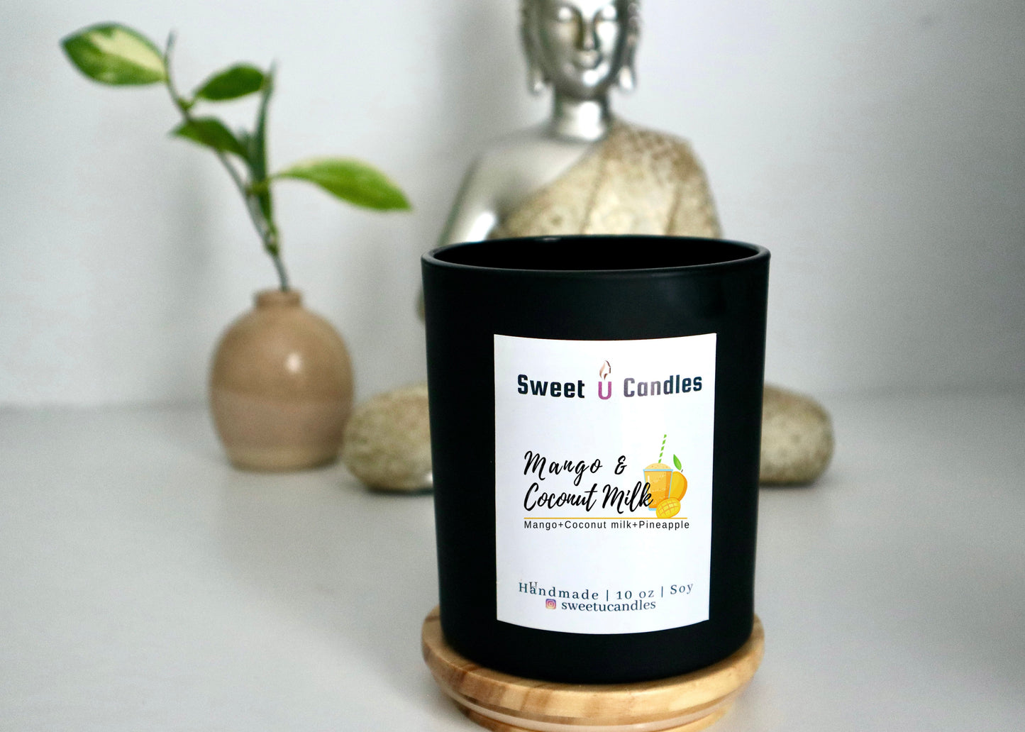Mango & Coconut Milk 10 oz Soy Candle - Sweet U Candles 