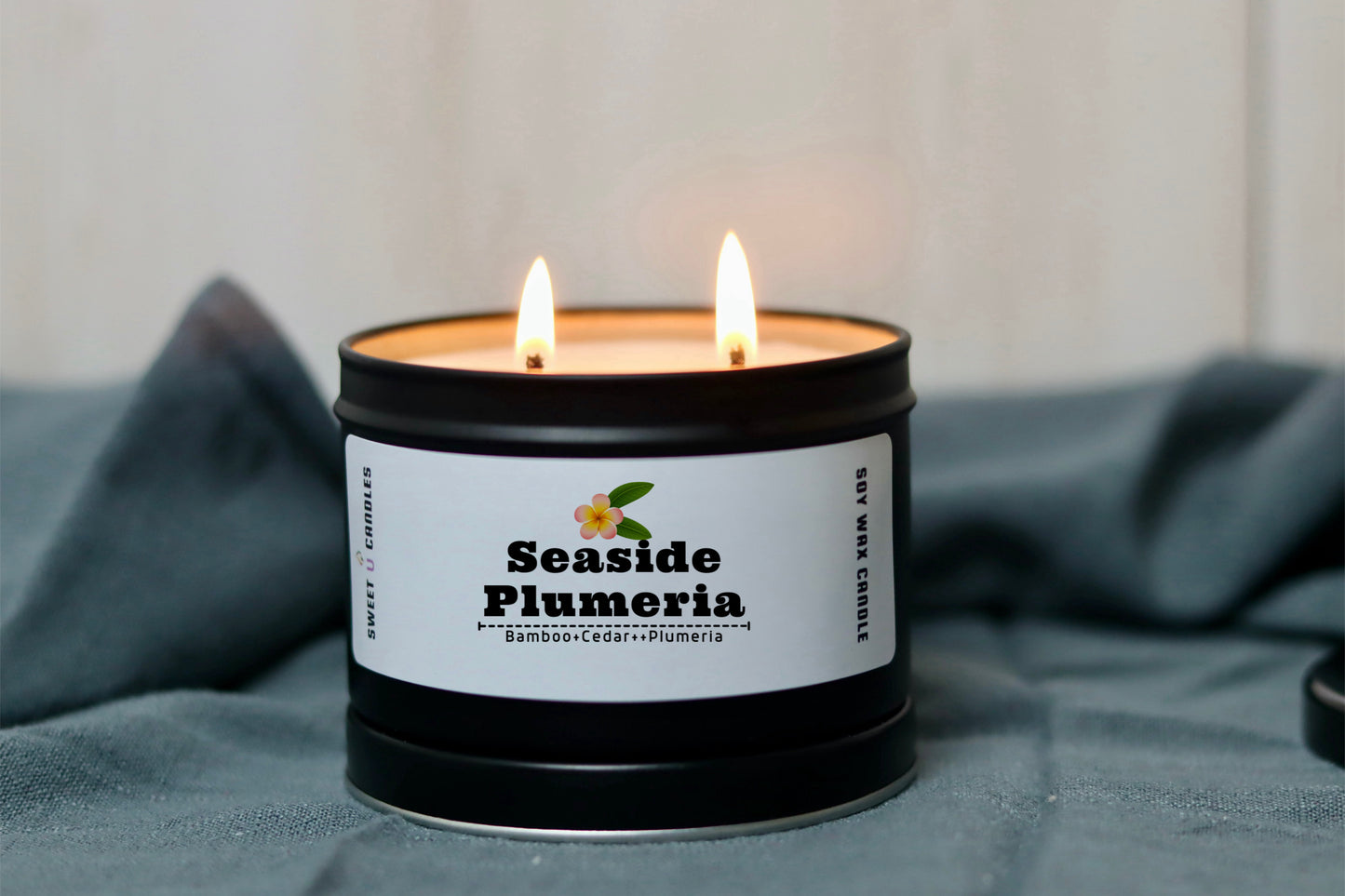 Seaside Plumeria 6 oz Soy Candle - Sweet U Candles 