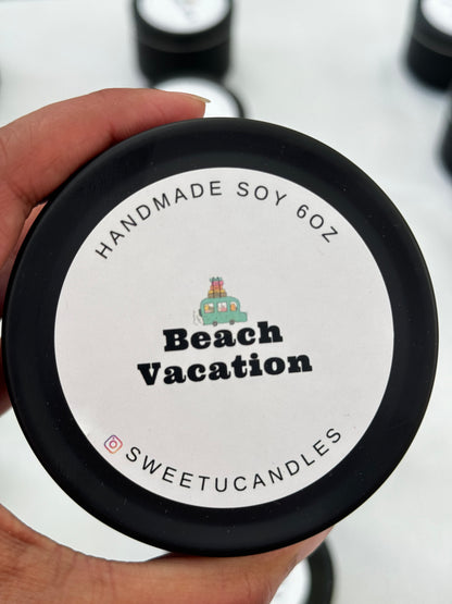 Beach Vacation 6 oz Soy Candle - Sweet U Candles 