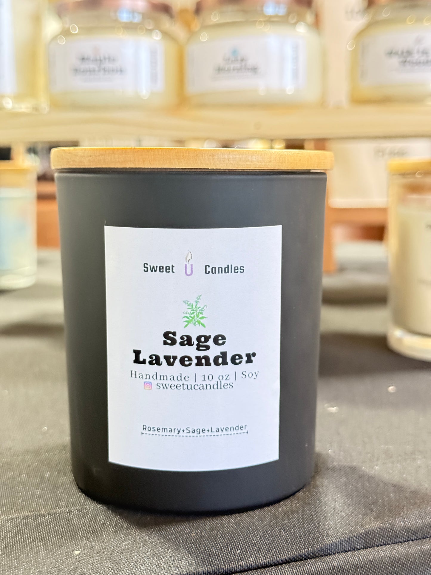 Sage & Lavender 6 oz Soy Candle - Sweet U Candles 