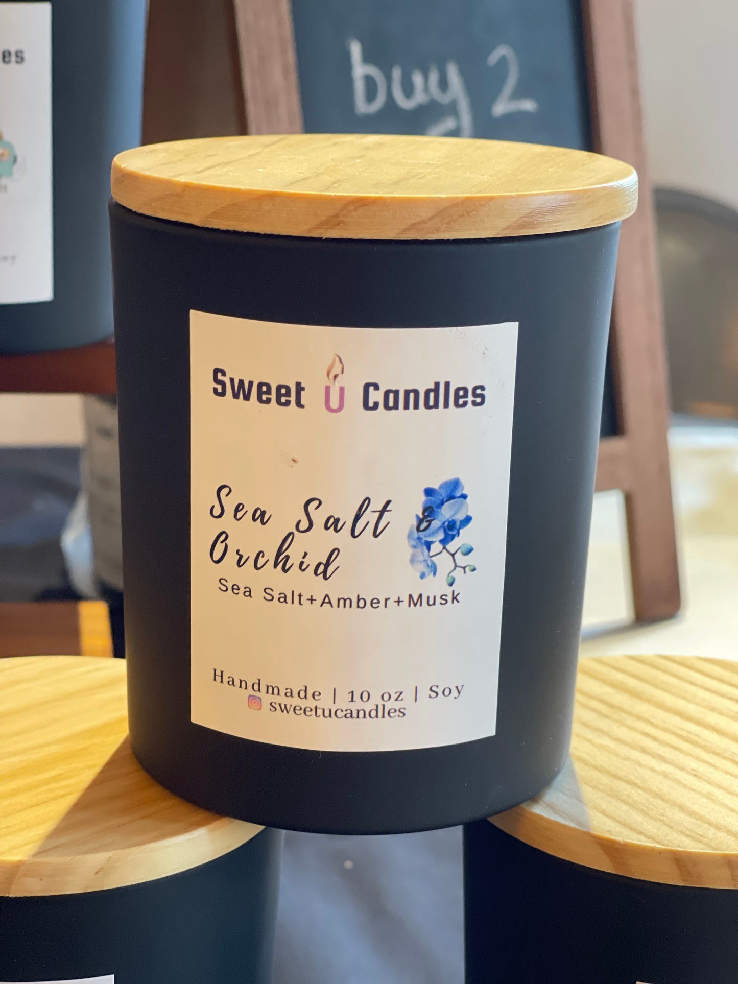 Sea Salt Orchid 10 oz Soy Candle - Sweet U Candles 