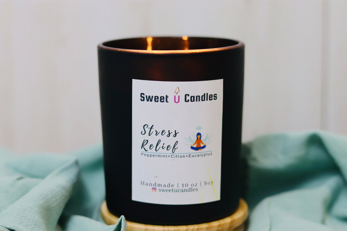 Stress Relief 10 oz Soy Candle - Sweet U Candles 