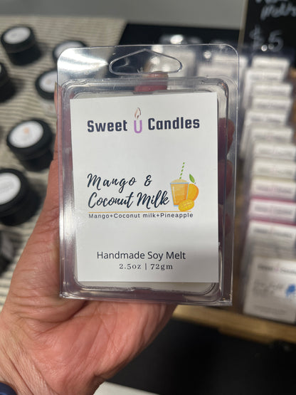 Mango & Coconut Milk Soy Wax Melts - Sweet U Candles 