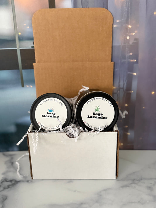 6 oz Pair Gift Set — 2 Soy Candles - Sweet U Candles 