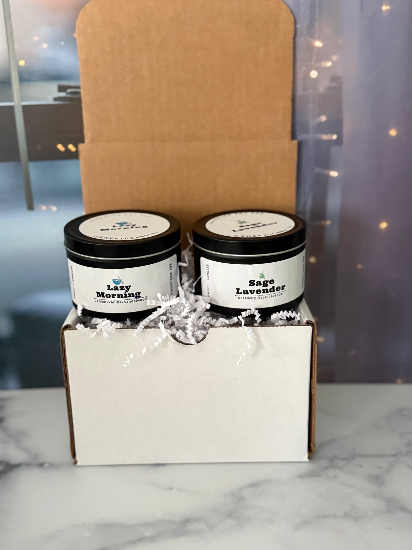 6 oz Pair Gift Set — 2 Soy Candles - Sweet U Candles 