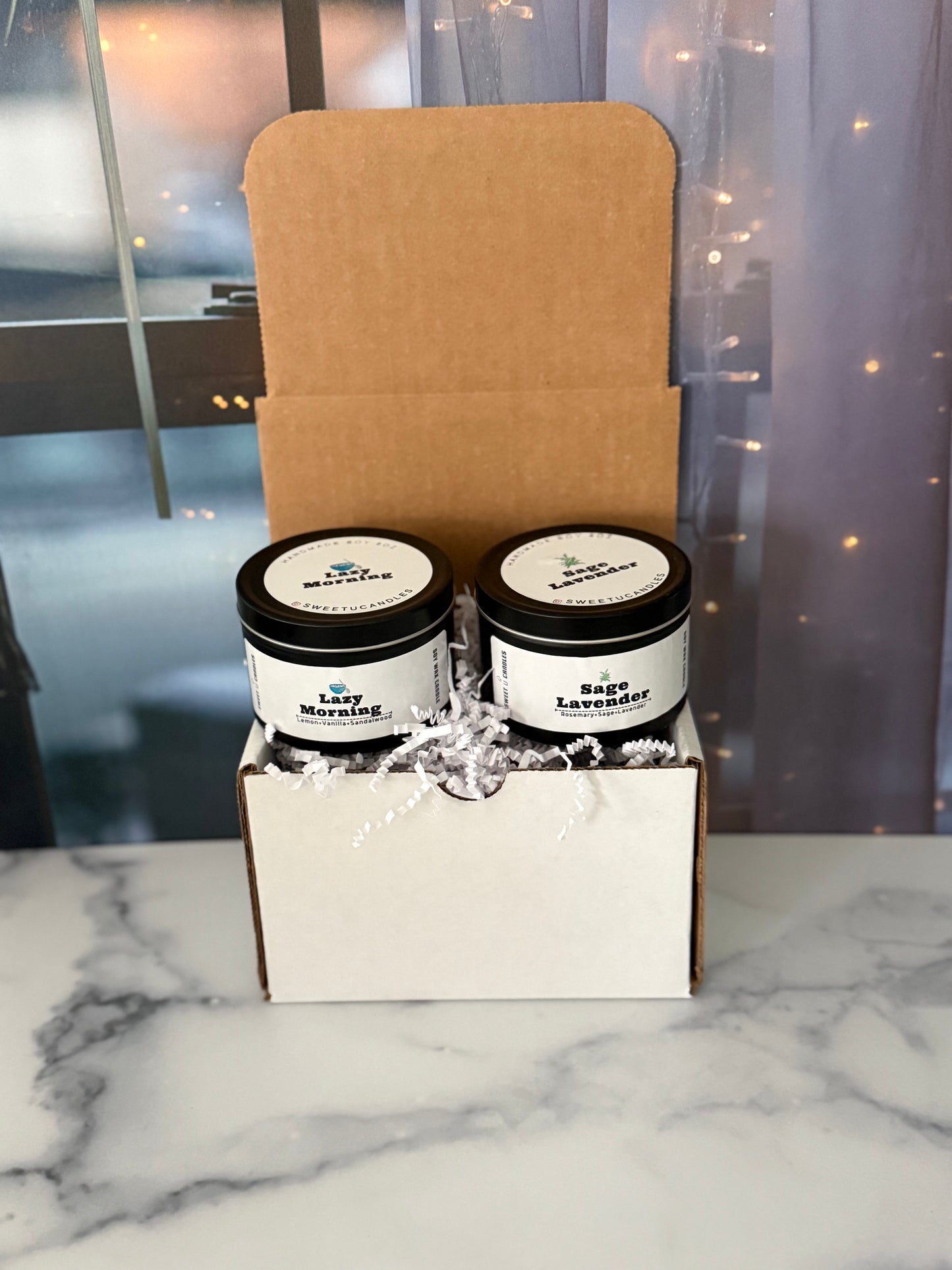 6 oz Pair Gift Set — 2 Soy Candles - Sweet U Candles 