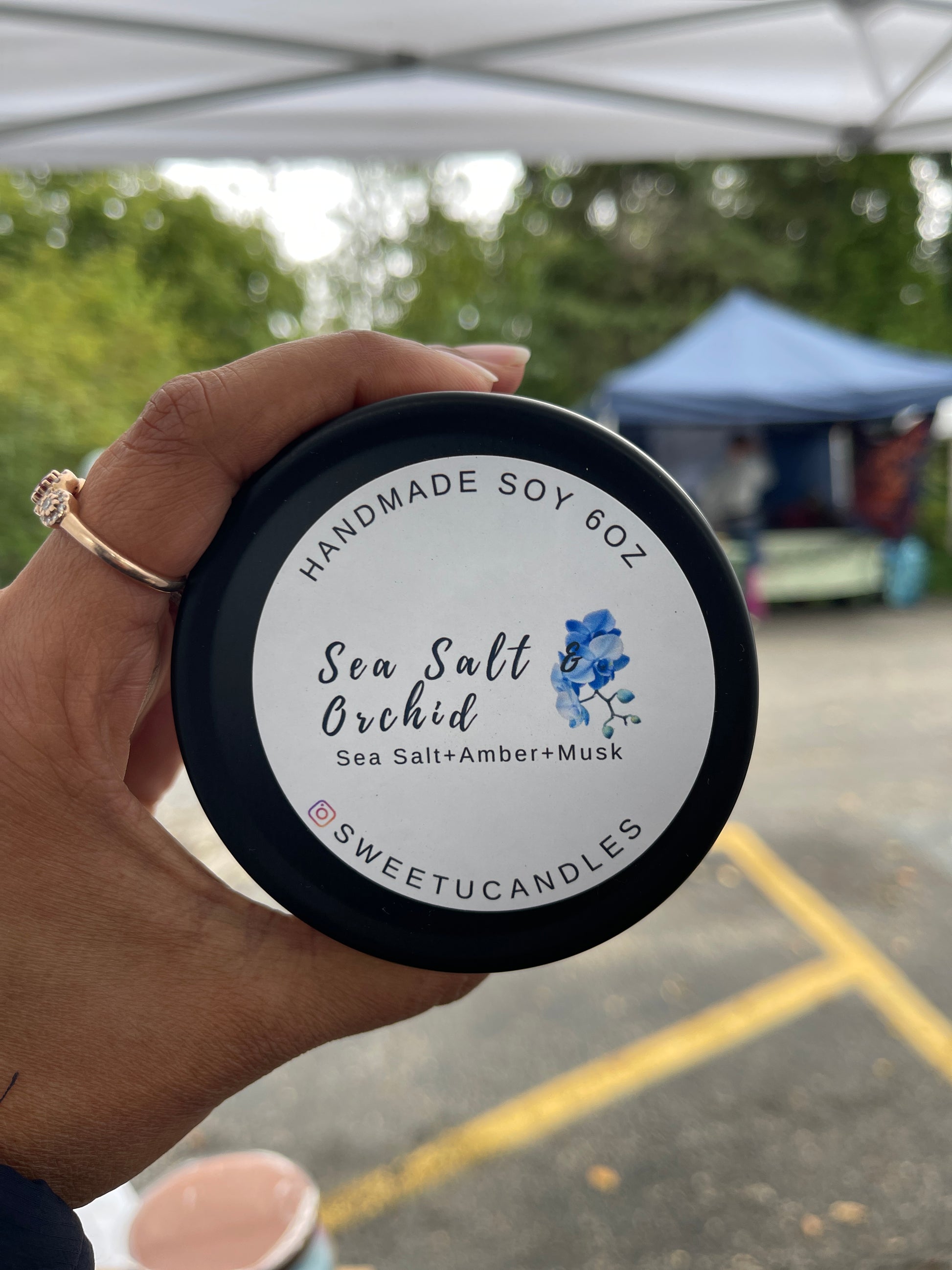 Sea Salt Orchid 6 oz Soy Candle - Sweet U Candles 