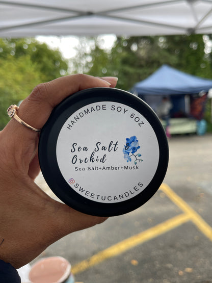 Sea Salt Orchid 6 oz Soy Candle - Sweet U Candles 