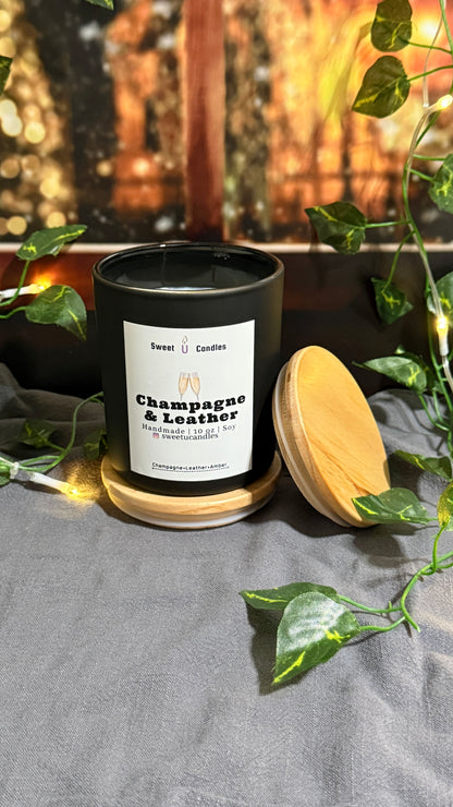 Champagne & Leather Soy Candle - Sweet U Candles