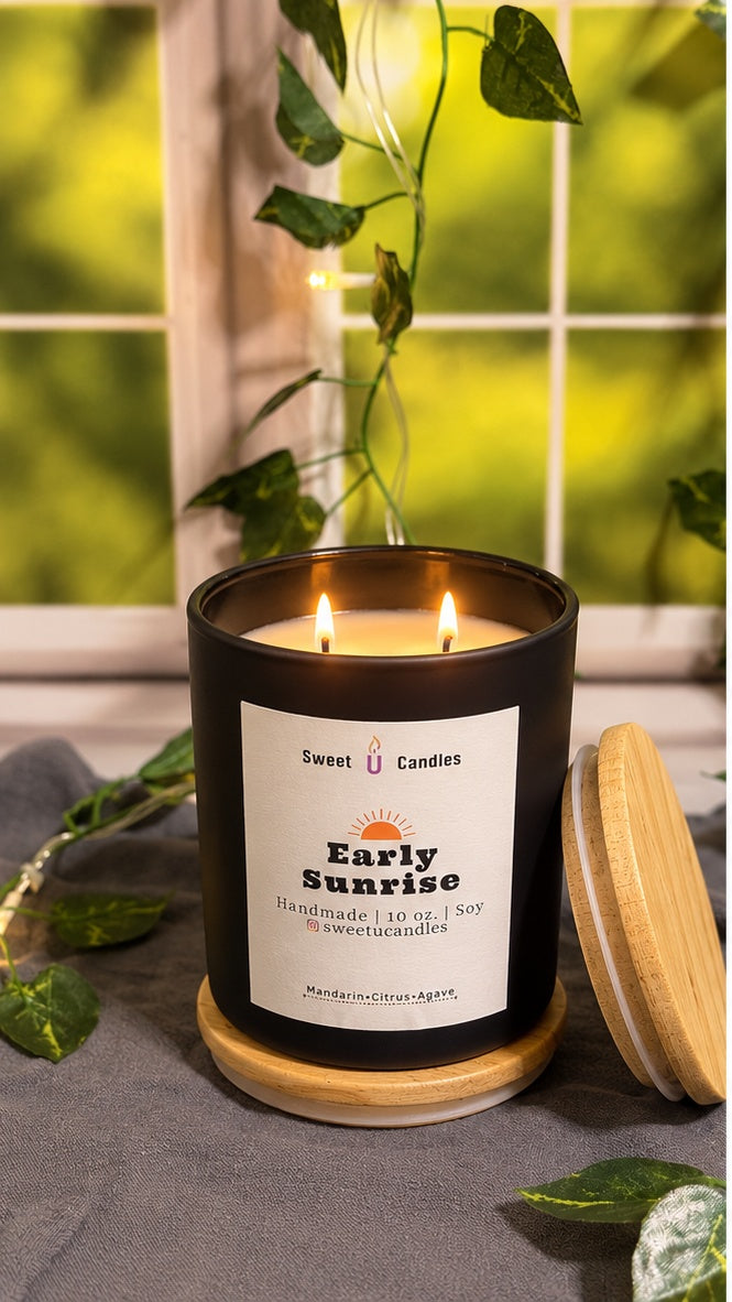Early Sunrise Soy Candle (10 oz) – Bright Citrus & Mandarin Scent