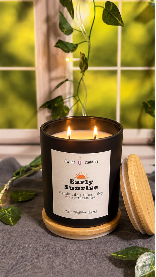 Early Sunrise Soy Candle (10 oz) – Bright Citrus & Mandarin Scent